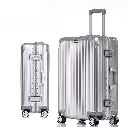 Corehide™ Aluminum Suitcase Metal Luggage 20/22/28/30 Inch Carry-on Travel Bags Trip Cabin Password Trolley Case Travel Wheeled Suitcases