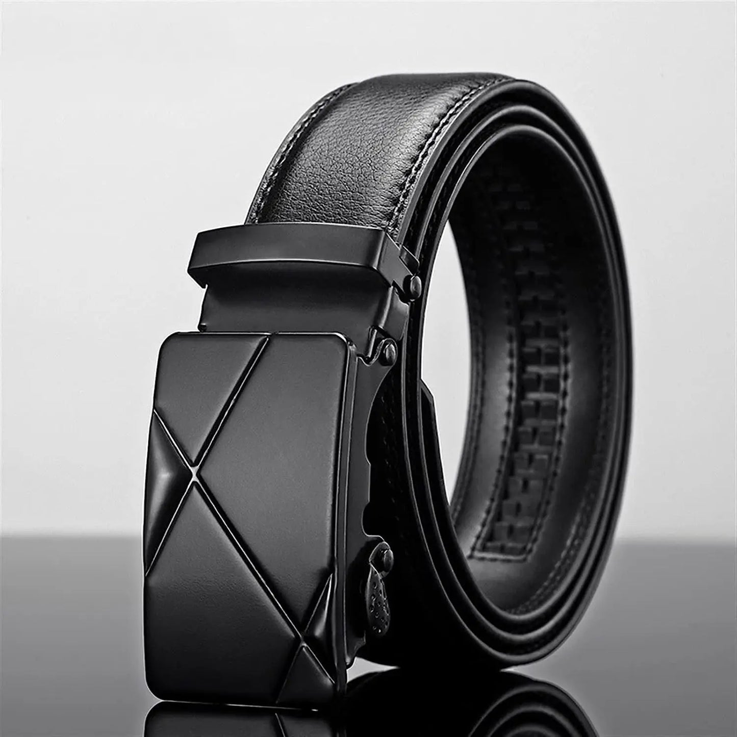 Corehide™ Men Leather Belt Metal Automatic Buckle Brand High Quality Luxury Belts for Men Famous Work Business Black PU Strap