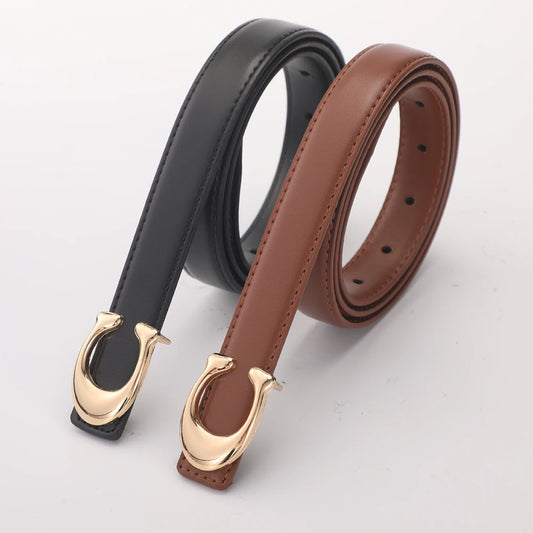 Corehide™ New Soft C-type Smooth Buckle Belt Business Versatile Casual Belt Fashion Women's Clothing Accessories Wholesale