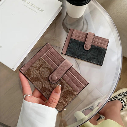 Corehide™ Monogram Ultra-thin Ins Style Card Holder Fashion Mini Short Envelope For Women Appliques Card&ID Wallet Credit Card Purse