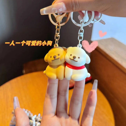 Corehide™ Couples Magnetic Line Puppy Keychain Will Never Leave Cute Dog Key Pendant Kulomi Melody keychain Gift Girl Bag Pendant