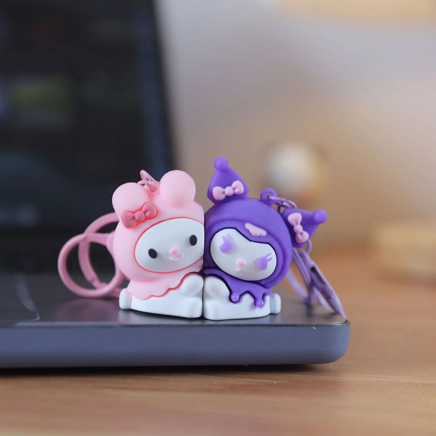 Corehide™ Couples Magnetic Line Puppy Keychain Will Never Leave Cute Dog Key Pendant Kulomi Melody keychain Gift Girl Bag Pendant