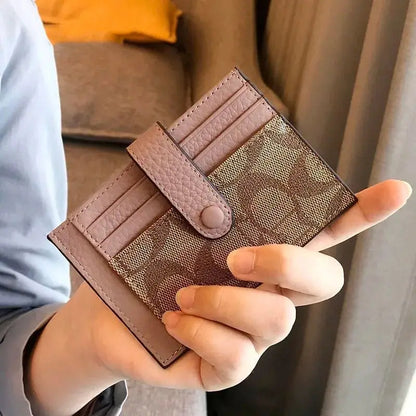 Corehide™ Monogram Ultra-thin Ins Style Card Holder Fashion Mini Short Envelope For Women Appliques Card&ID Wallet Credit Card Purse