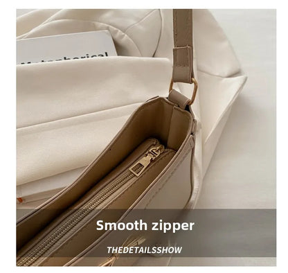 Corehide™ Stylish Shoulder Bag with Metal Bow Decoration, Versatile Underarm Bag, Classic Brown and Black Baguette Bag for Women Daily Use