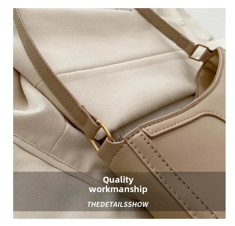 Corehide™ Stylish Shoulder Bag with Metal Bow Decoration, Versatile Underarm Bag, Classic Brown and Black Baguette Bag for Women Daily Use